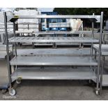 Bartlett B-Line stainless steel 4 tier shelving unit - W 1800 x D 650 x H 1645mm