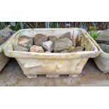 Green and Pink decorative granite stones in plastic container - 400kg