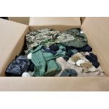 Various types of ex-military clothing The asset shows significant, irreparable damage - 182kg