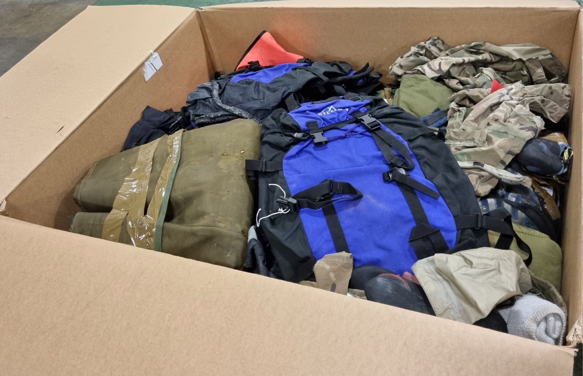 Various types of ex-military clothing The asset shows significant, irreparable damage - 118kg