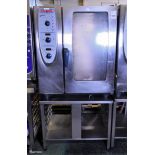 Rational CombiMaster CM 101G stainless steel 10 grid combi oven on stainless steel stand