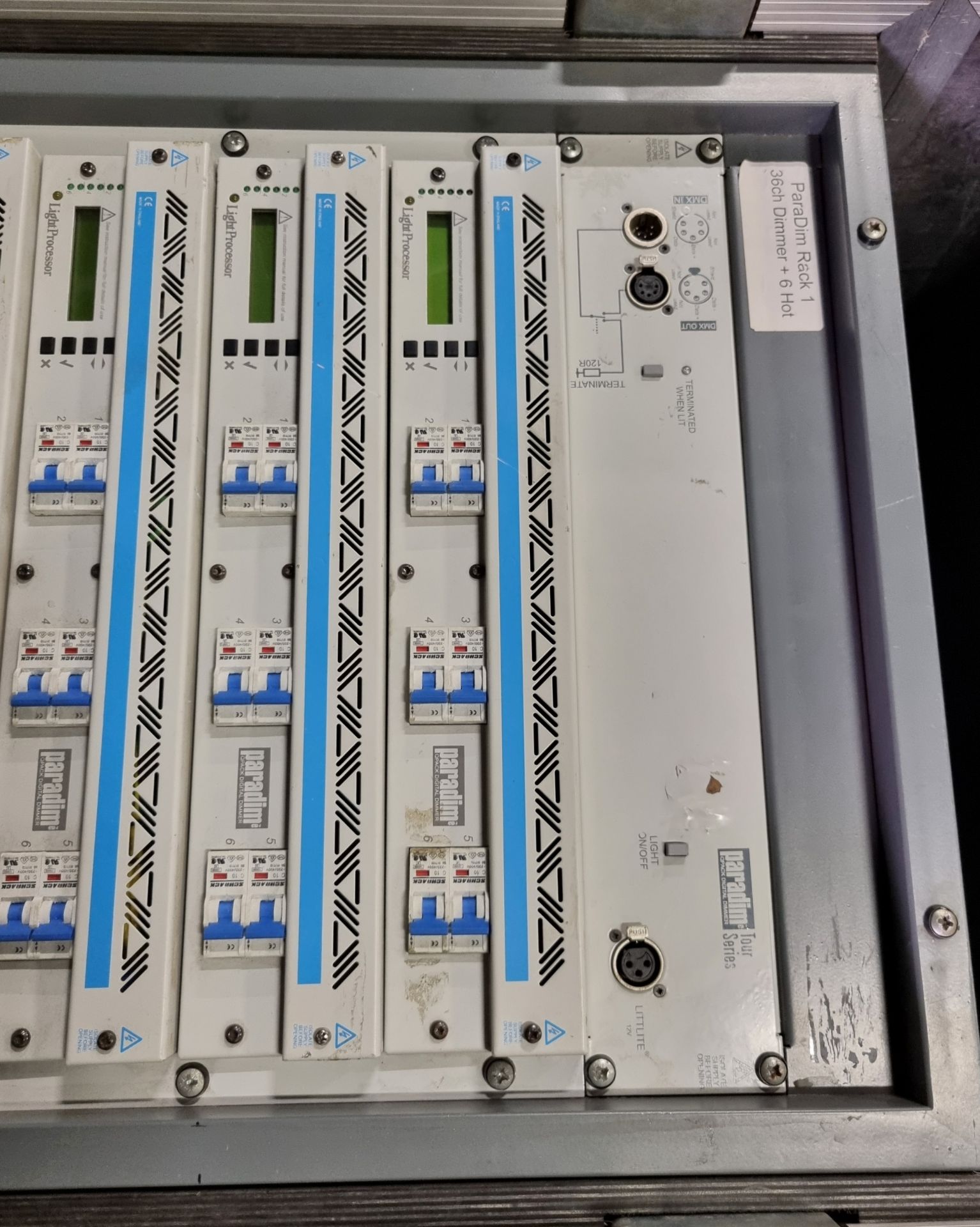 Paradime Qpack 36 channel dimmer + 6 hot rack, soca outputs, 125A 3p input/thru with patch cables - Image 6 of 9