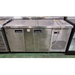 Blizzard stainless steel double door counter fridge - W 1560 x D 700 x H 860mm