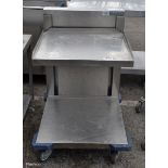 Burlodge stainless steel adjustable self-levelling tray trolley - W 650 x D 770 x H 935mm