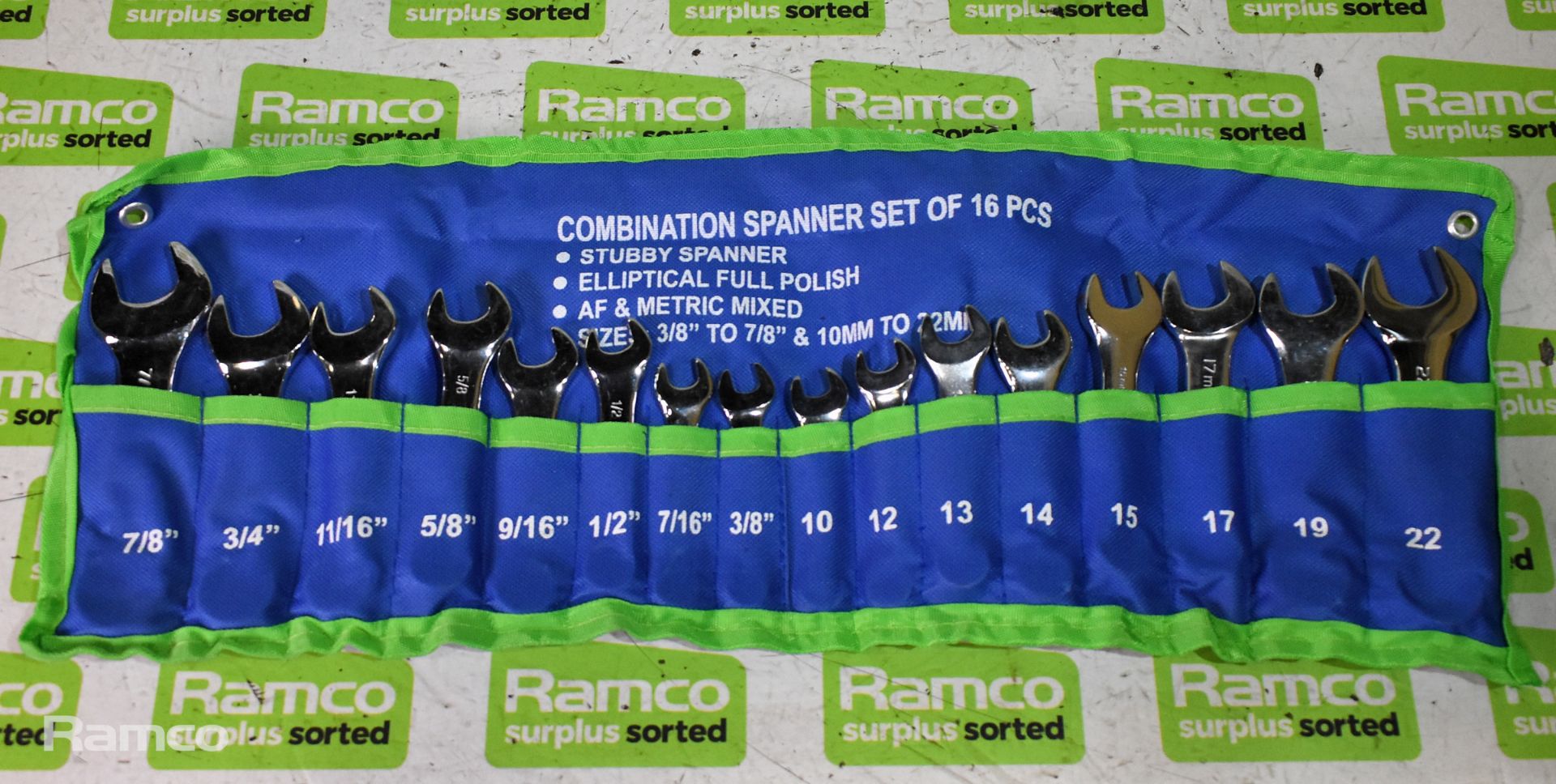 4x 16 Piece CTO150 combination stubby spanner sets - 10mm-22mm & 3/8in-7/8in & more - Image 2 of 8