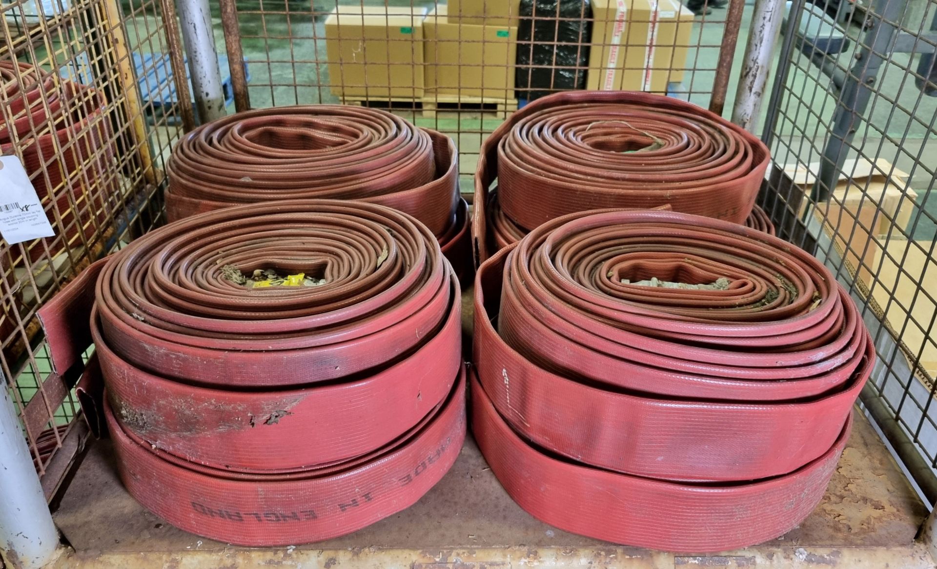 8x Angus Duraline 70mm lay flat hoses with single coupling - approx 20m in length - Image 2 of 6