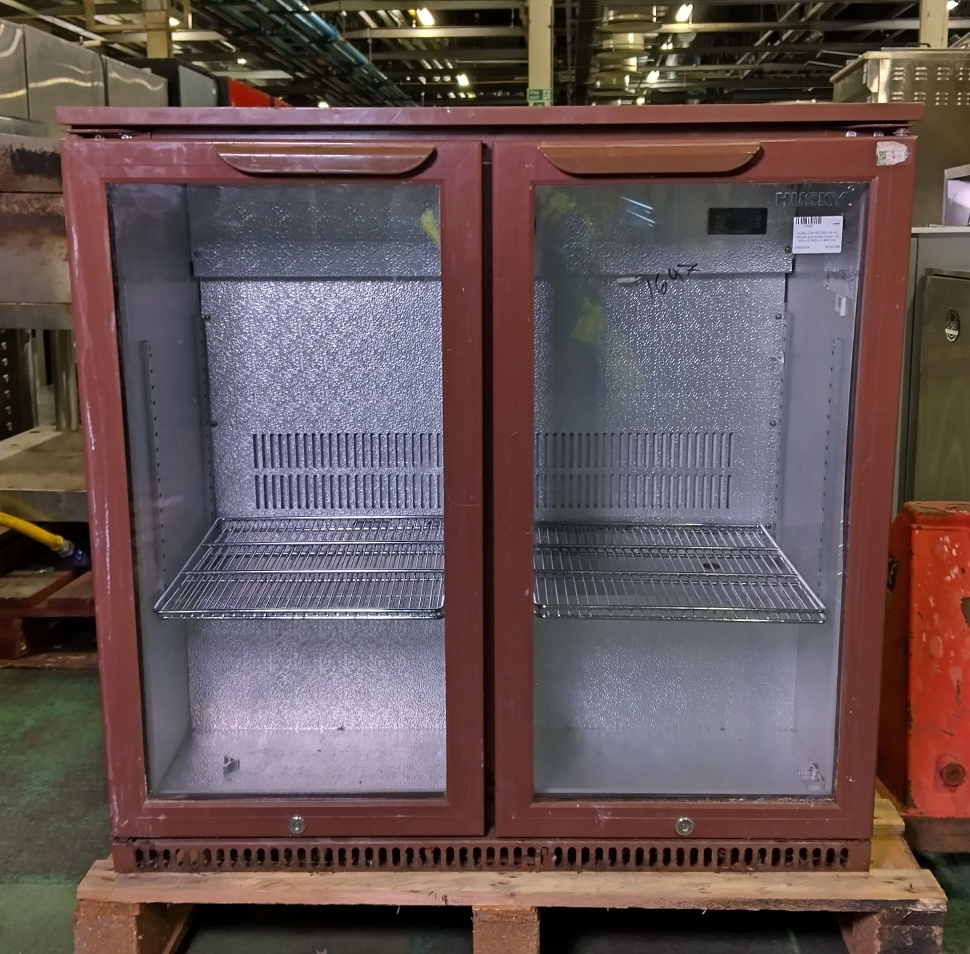 Husky C2H-900-BN-UK-HU double door bottle cooler - W 900 x D 500 x H 880mm