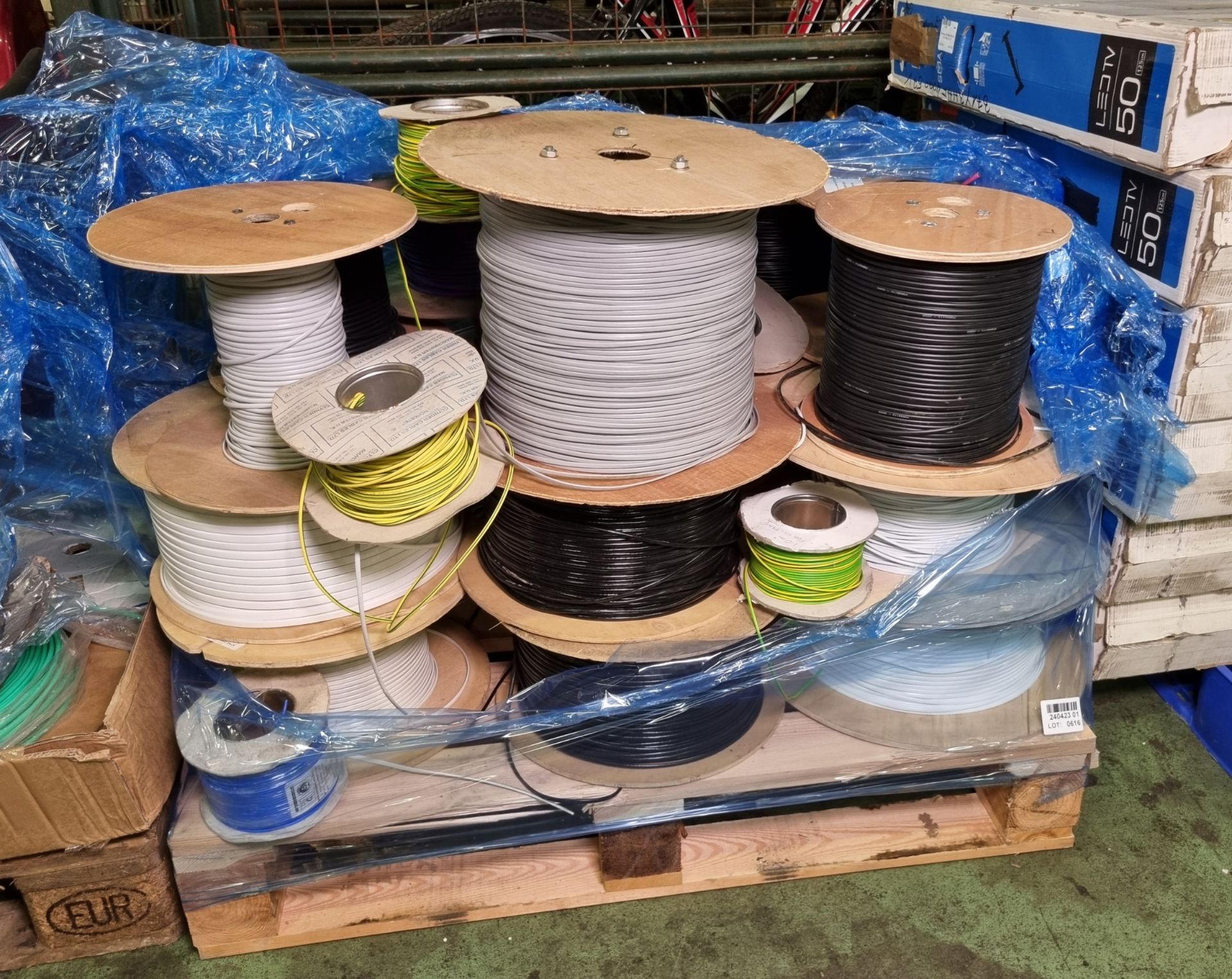 Assorted reels of multicore cables