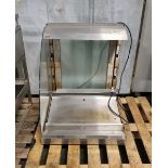 Counterlin stainless steel heated display unit - W 700 x D 670 x H 900mm - MISSING GLASS PANEL