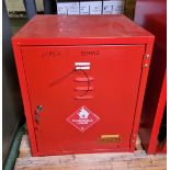 Red flammable and chemical cabinet - W 460 x D 460 x H 530 mm