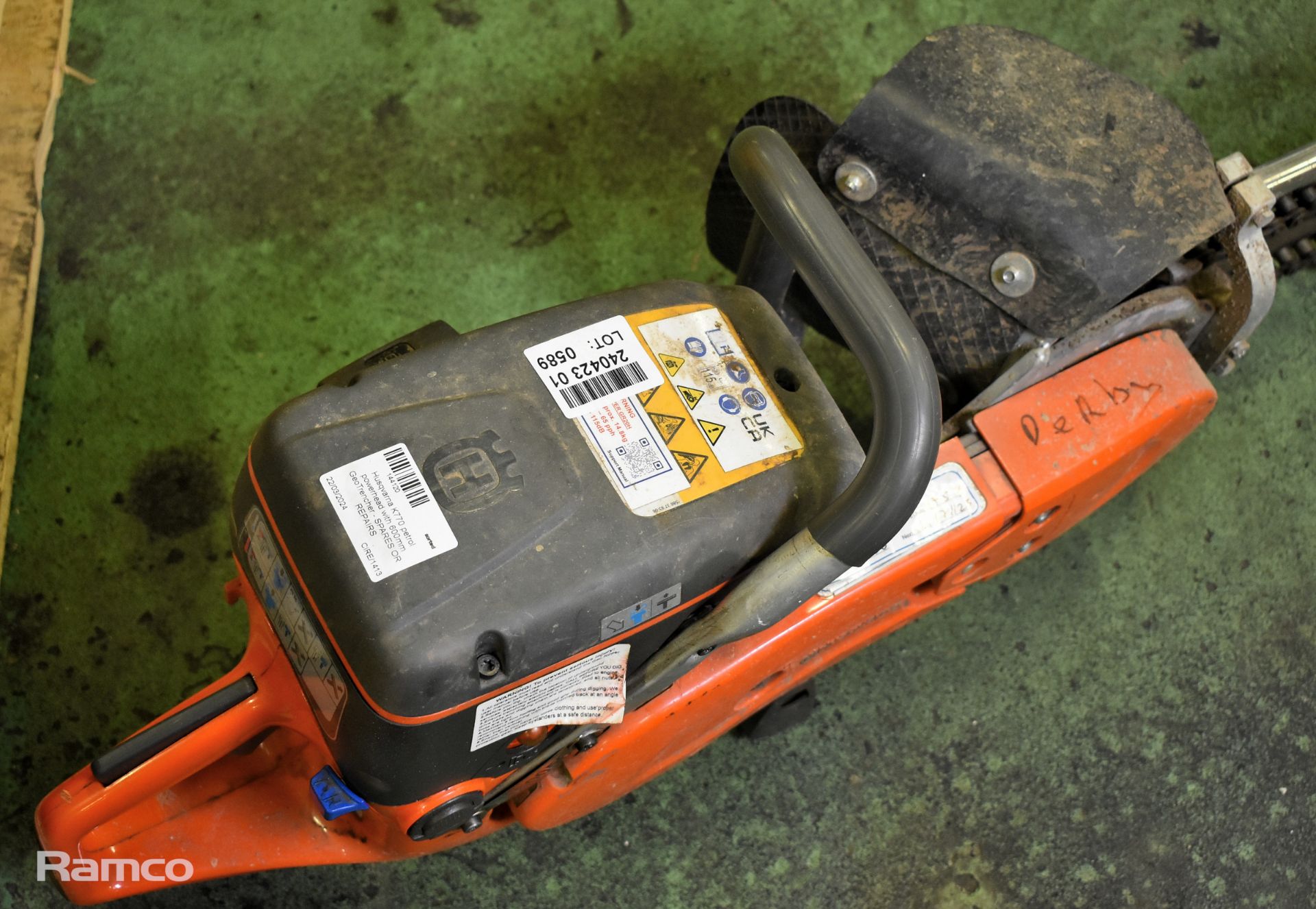 Husqvarna K770 petrol powerhead with 600mm GeoTrencher - SPARES OR REPAIRS - Image 7 of 7