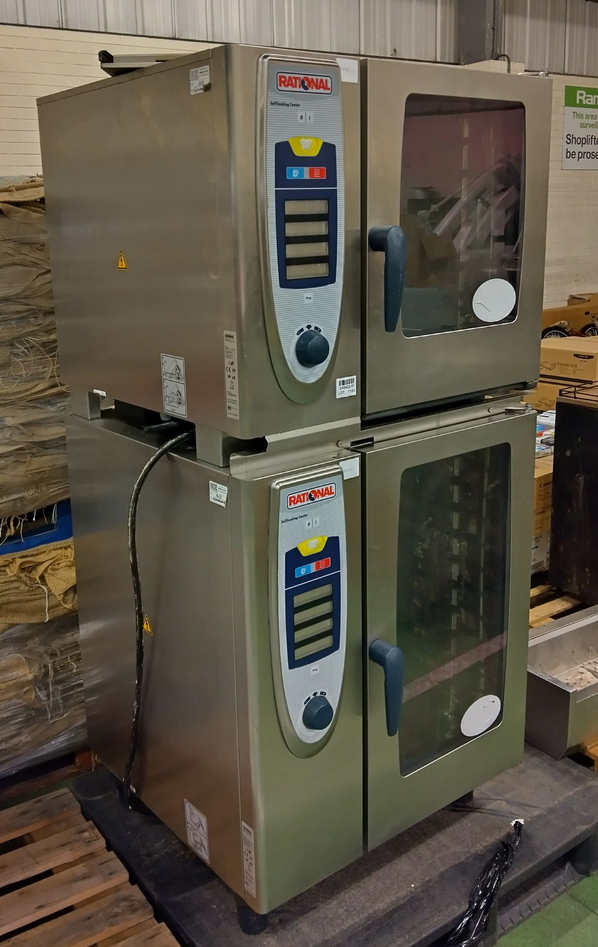 Single Stack Oven Rational Rational SCC 101 & SCC 61 Combi oven 10, 6 grid stack with vent hood ...