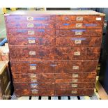 19 drawer veneer finished wooden cabinet - W 1070 x D 540 x H 1110mm