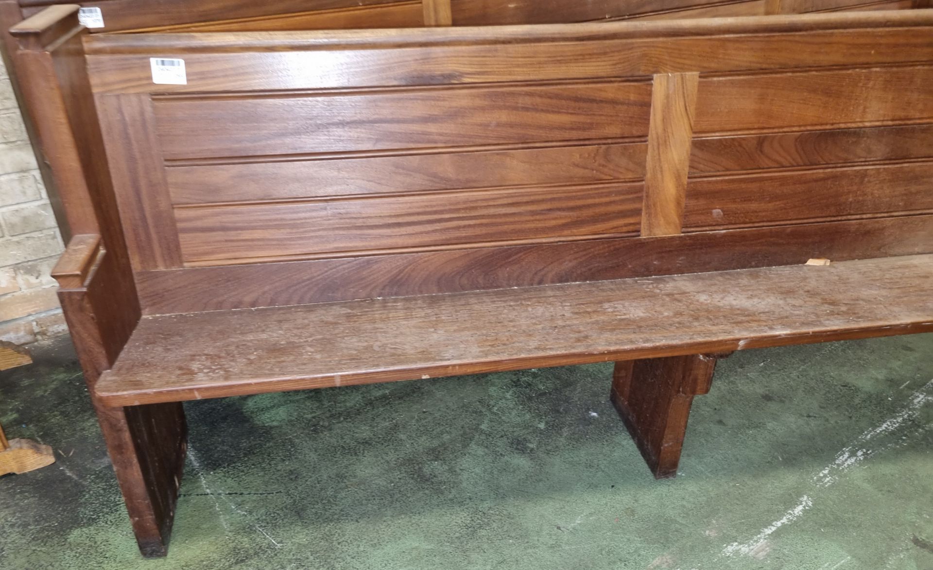 Wooden church pew - L 3570 x W 450 x H 900mm - Image 2 of 5