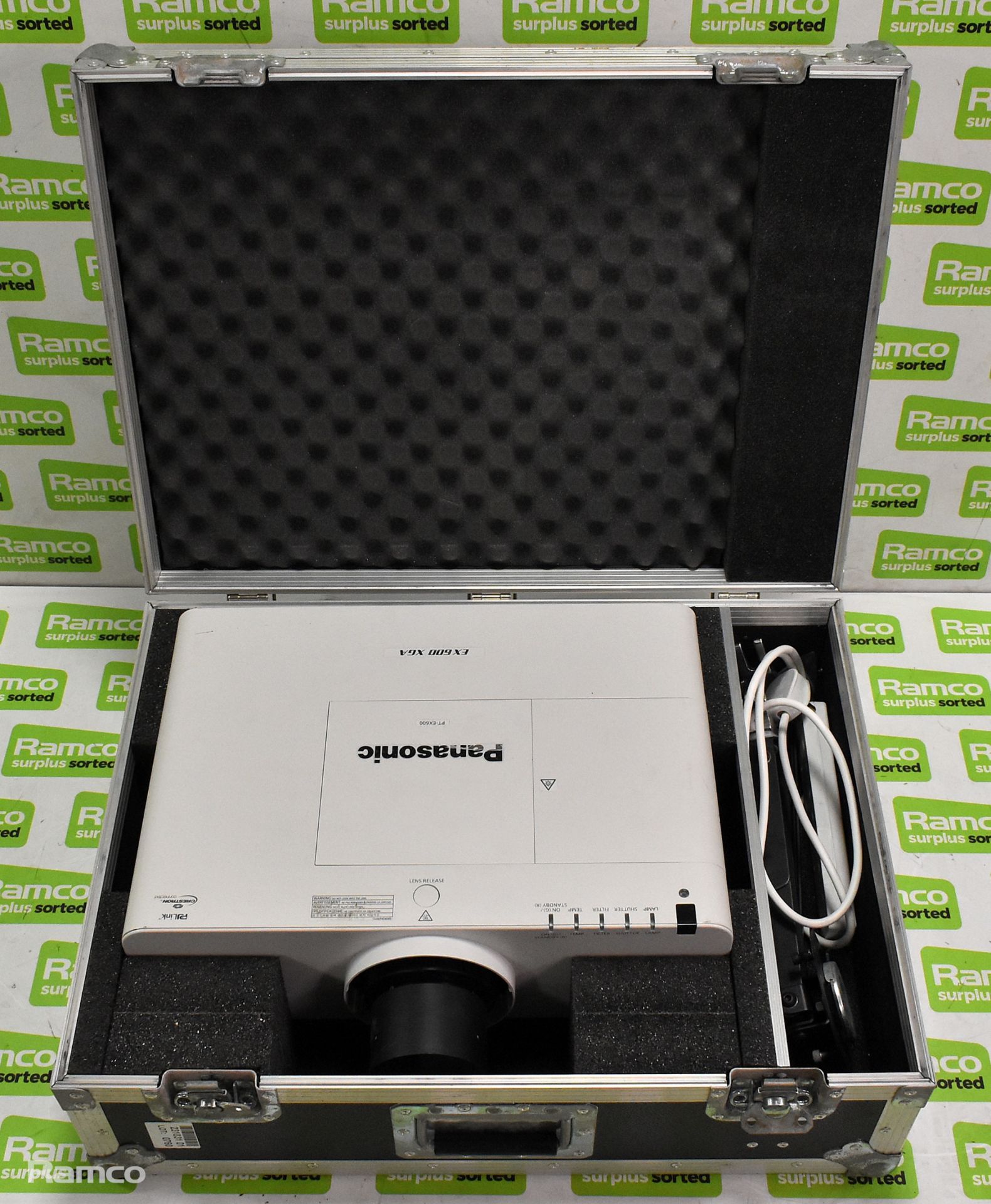 Panasonic PT-EX600 Projector, NO ZOOM or FOCUS - includes flying bracket, lead and flight case