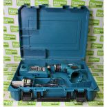 Makita 6317D cordless drill - DC1414F charger - 1x 12V battery - case