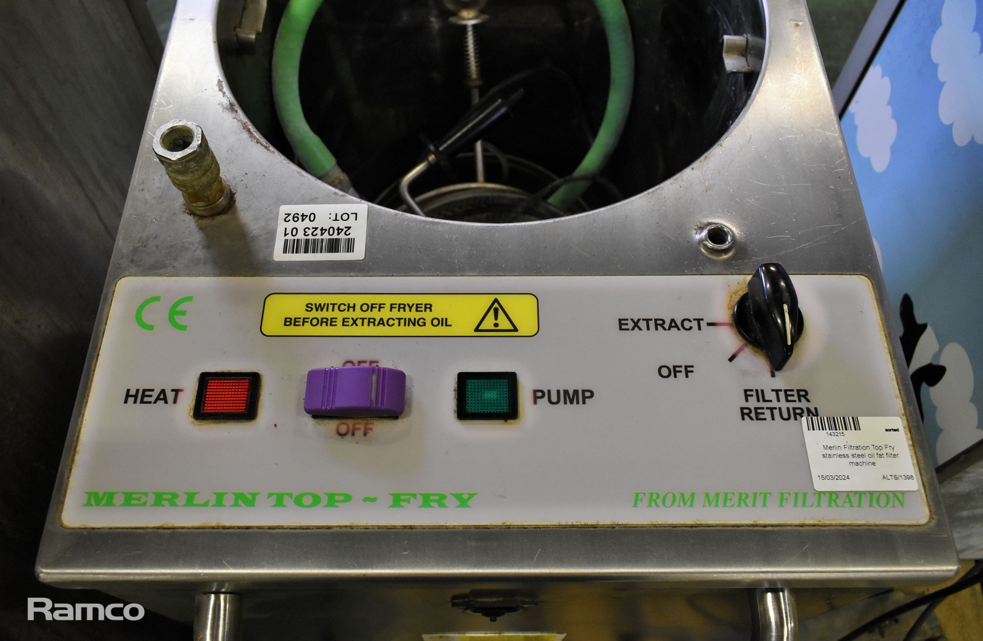 Merlin Filtration Top Fry stainless steel oil fat filter machine - Image 3 of 5