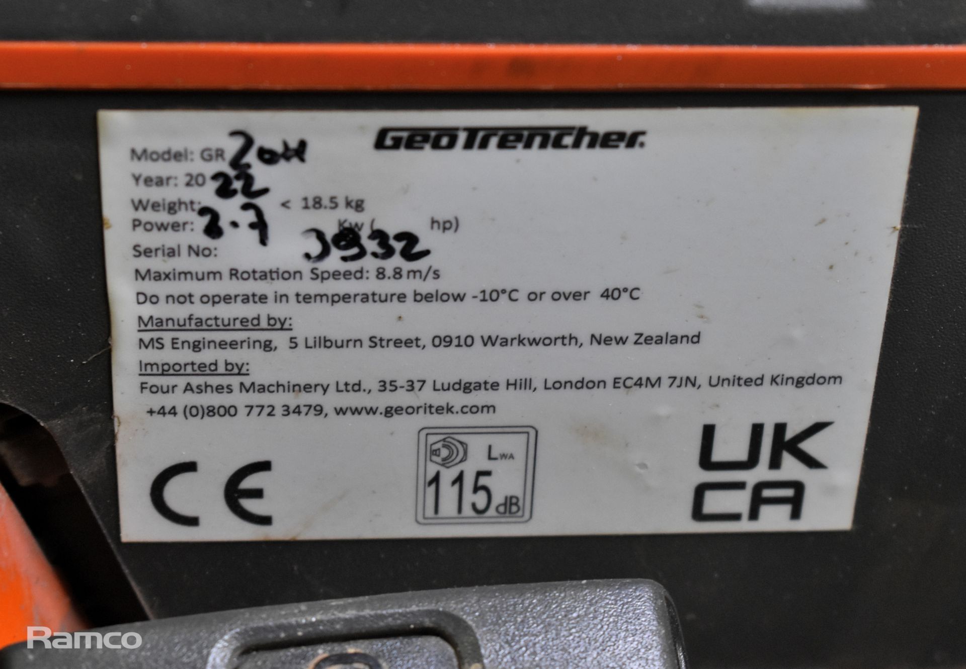 Husqvarna K770 petrol powerhead with 600mm GeoTrencher - SPARES OR REPAIRS - Image 6 of 7