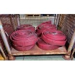 8x Angus Duraline 70mm lay flat hoses with single coupling - approx 20m in length