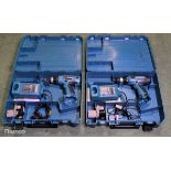 2x Makita 6317D cordless drills - DC1414T charger - 1x 12V battery - case