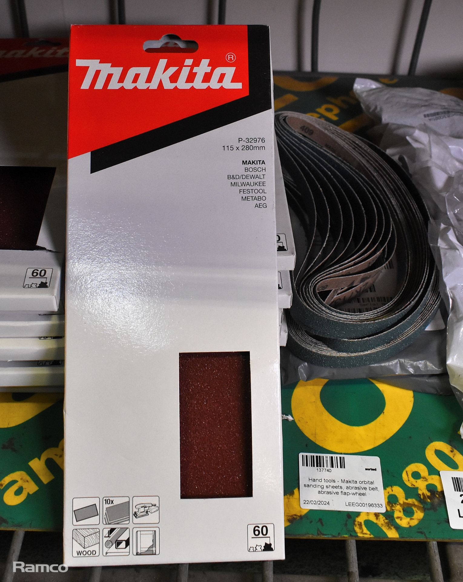 Makita orbital sanding sheets, abrasive belt, abrasive flap-wheel & 5x Stahlwille tool rolls - Image 2 of 6