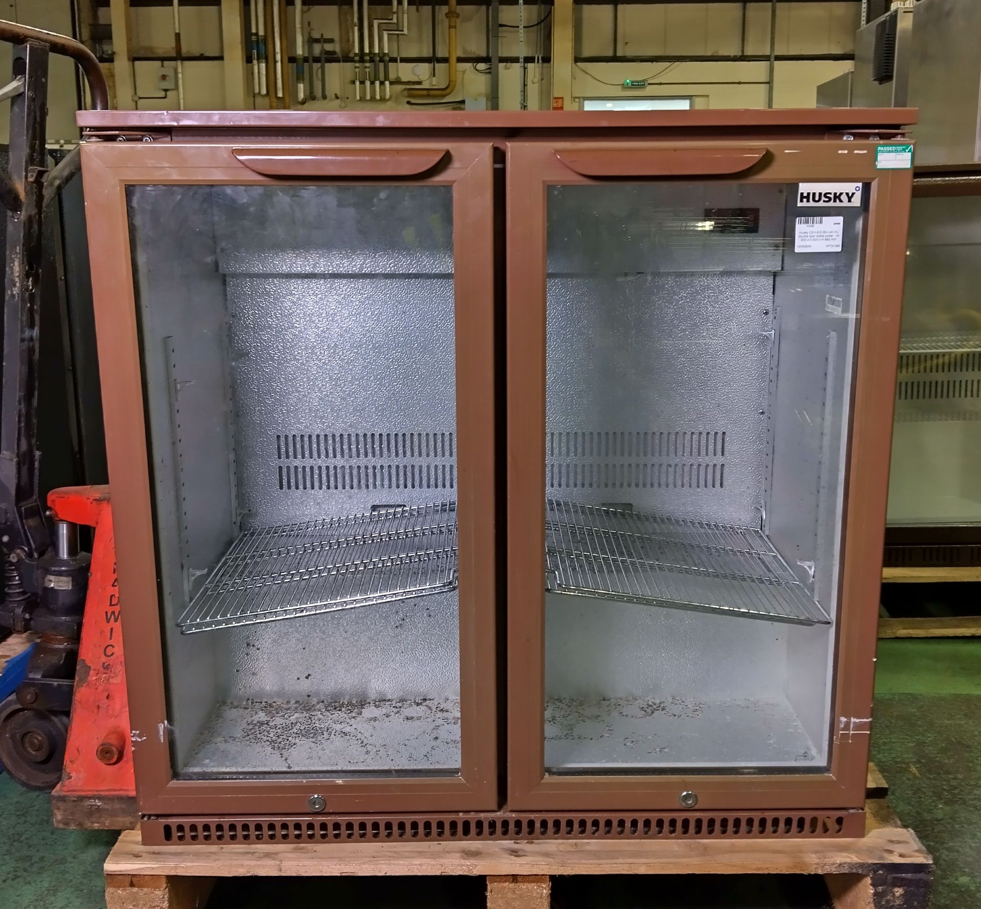 Husky C2H-900-BN-UK-HU double door bottle cooler - W 900 x D 500 x H 880mm