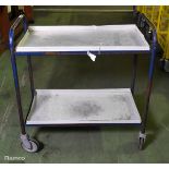 2 tier metal trolley - W 500 x D 900 x H 950mm