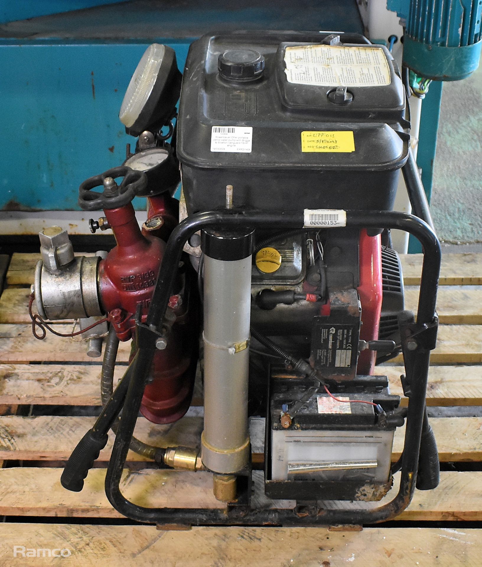 Rosenbauer Otter portable petrol water pump with Briggs & Stratton Vanguard 18HP engine - Image 9 of 12