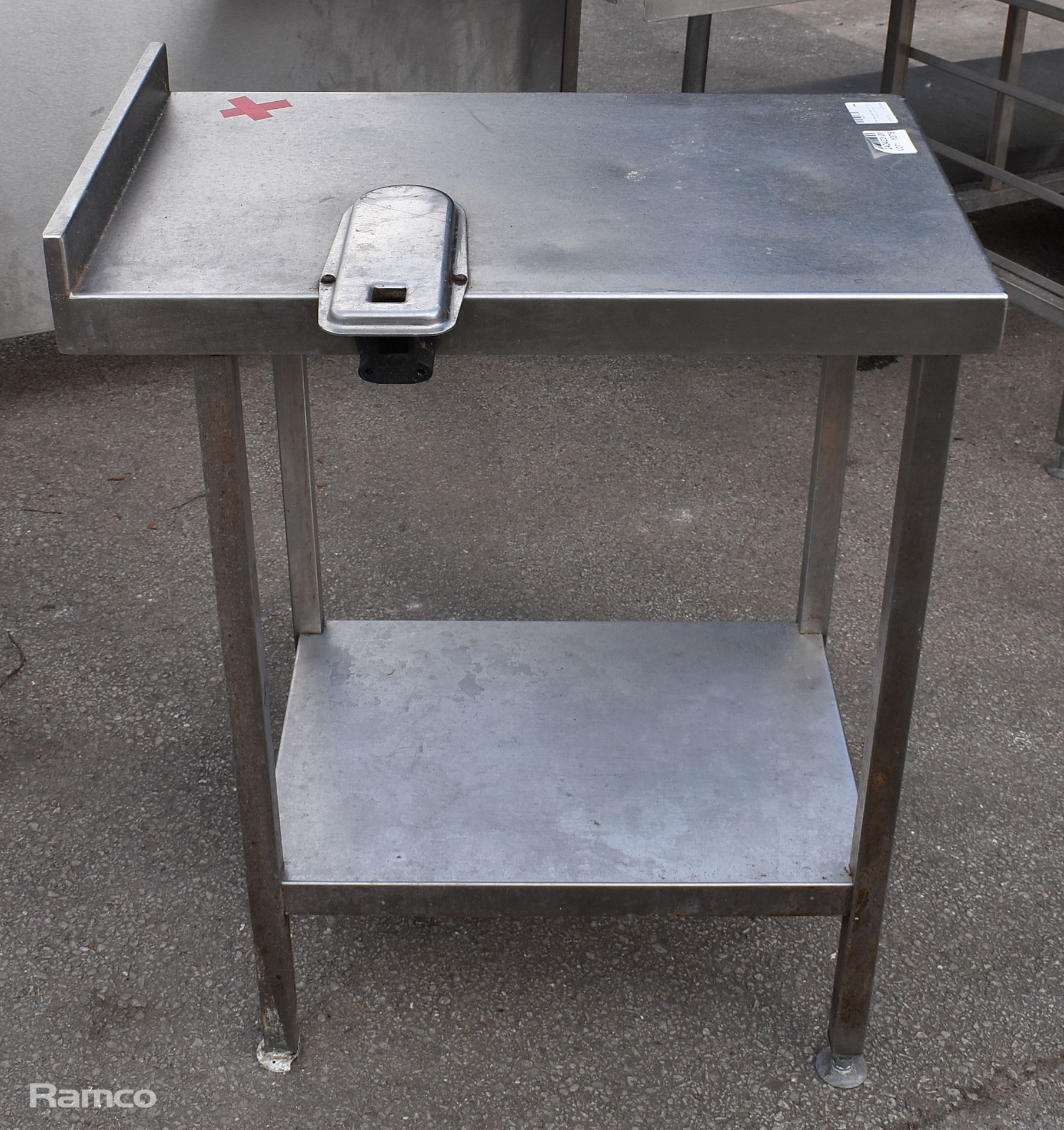 Stainless steel table - W 700 x D 420 x H 900mm - with can opener holder - Bild 3 aus 3