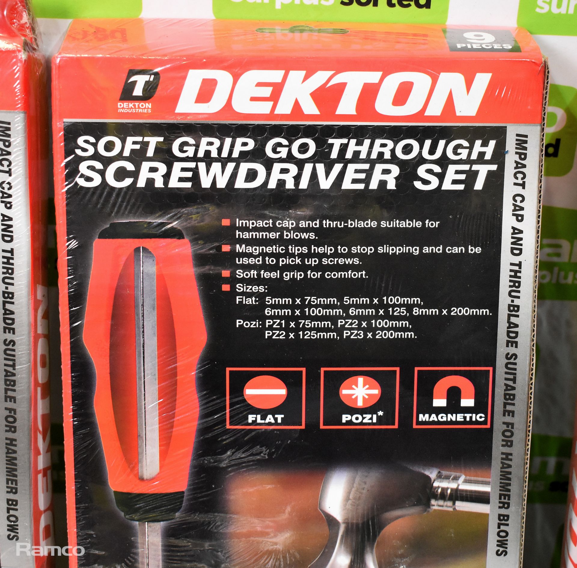 3x Dekton 9 piece soft grip go through screwdriver sets, 10x 6 piece screwdriver sets - Image 3 of 3