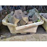 Green and Pink decorative granite stones in plastic container - 690kg