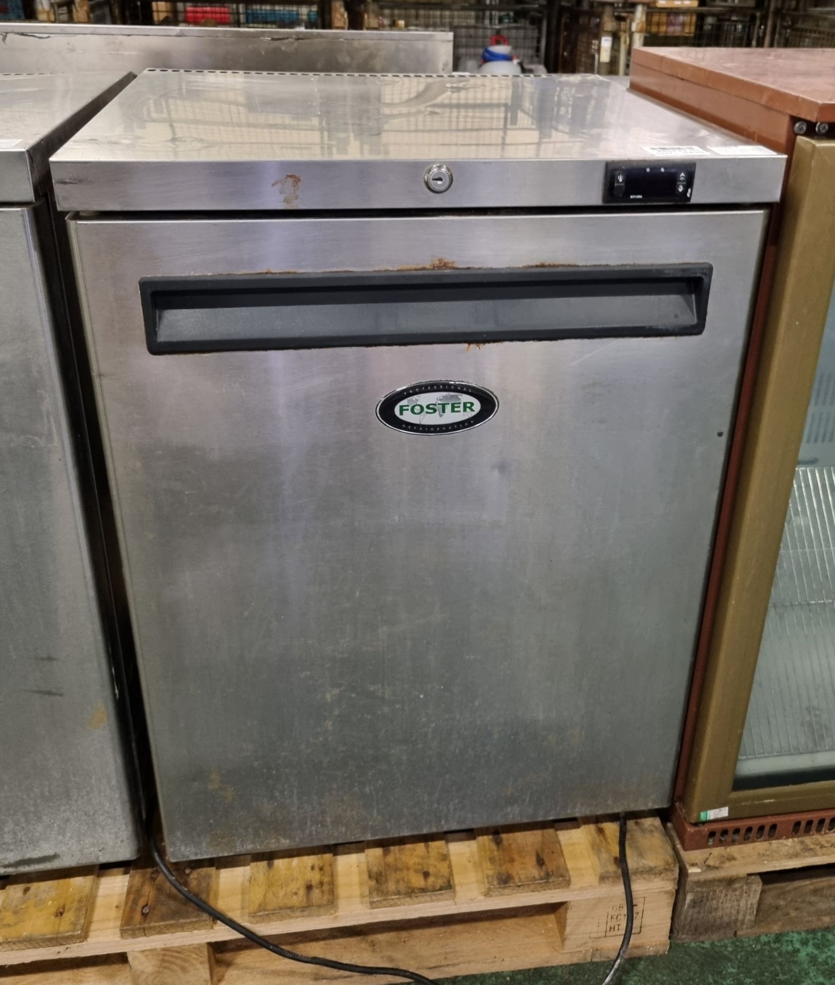 Foster HR140 stainless steel single door under counter fridge - W 605 x D 615 x H 830mm