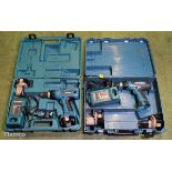 2x Makita 6317D cordless drill - DC1414 charger - 2x 12V batteries - case