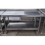 Stainless steel table on castors - W 1400 x D 700 x H 880mm