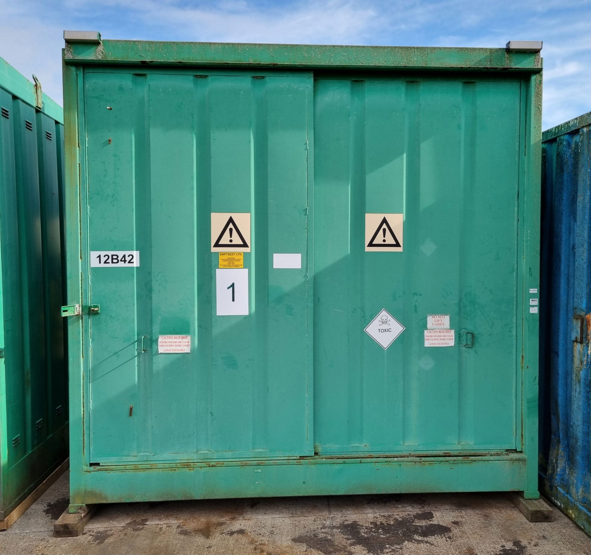 Empteezy ICB storage container - green - W 3050 x D 1500 x H 3000mm