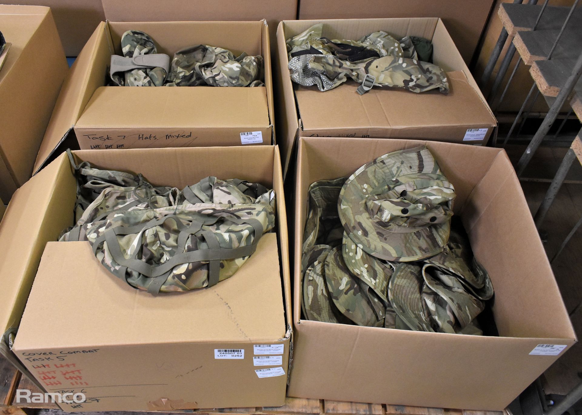 British Army helmet covers,MTP caps, combat hats, Various gloves - see description for details