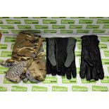 225x Various glove, mittens & cold weather gloves - mixed types - mixed grades and sizes