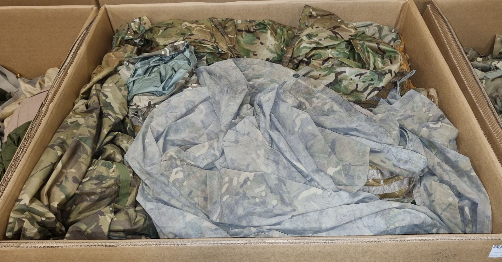 Various types of ex-military clothing - 82kg