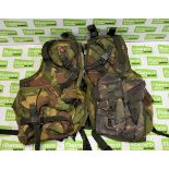29x British Army DPM vests with pouches - mixed grades and sizes