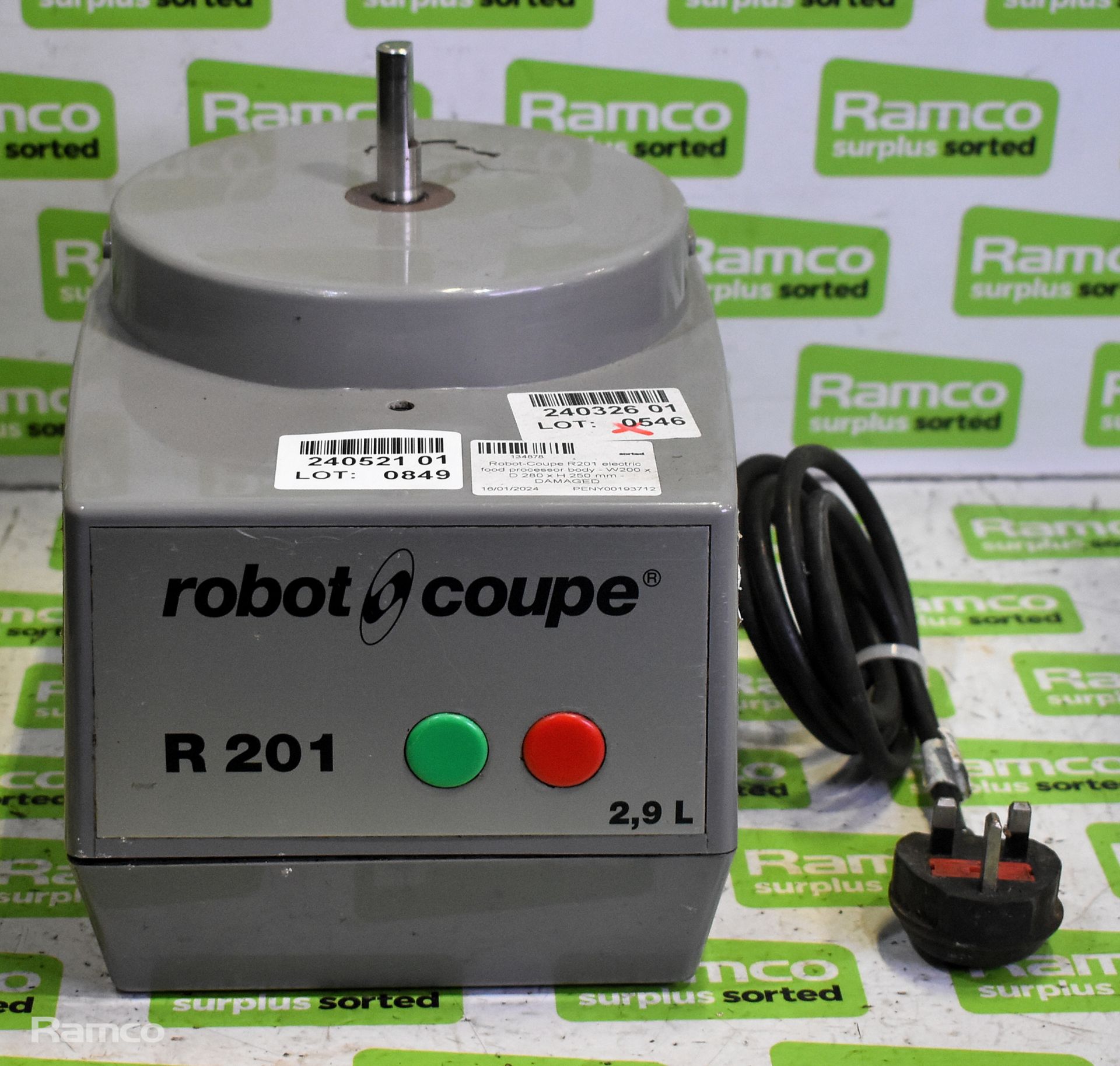 Robot-Coupe R201 electric food processor body - W200 x D 280 x H 250 mm - DAMAGED