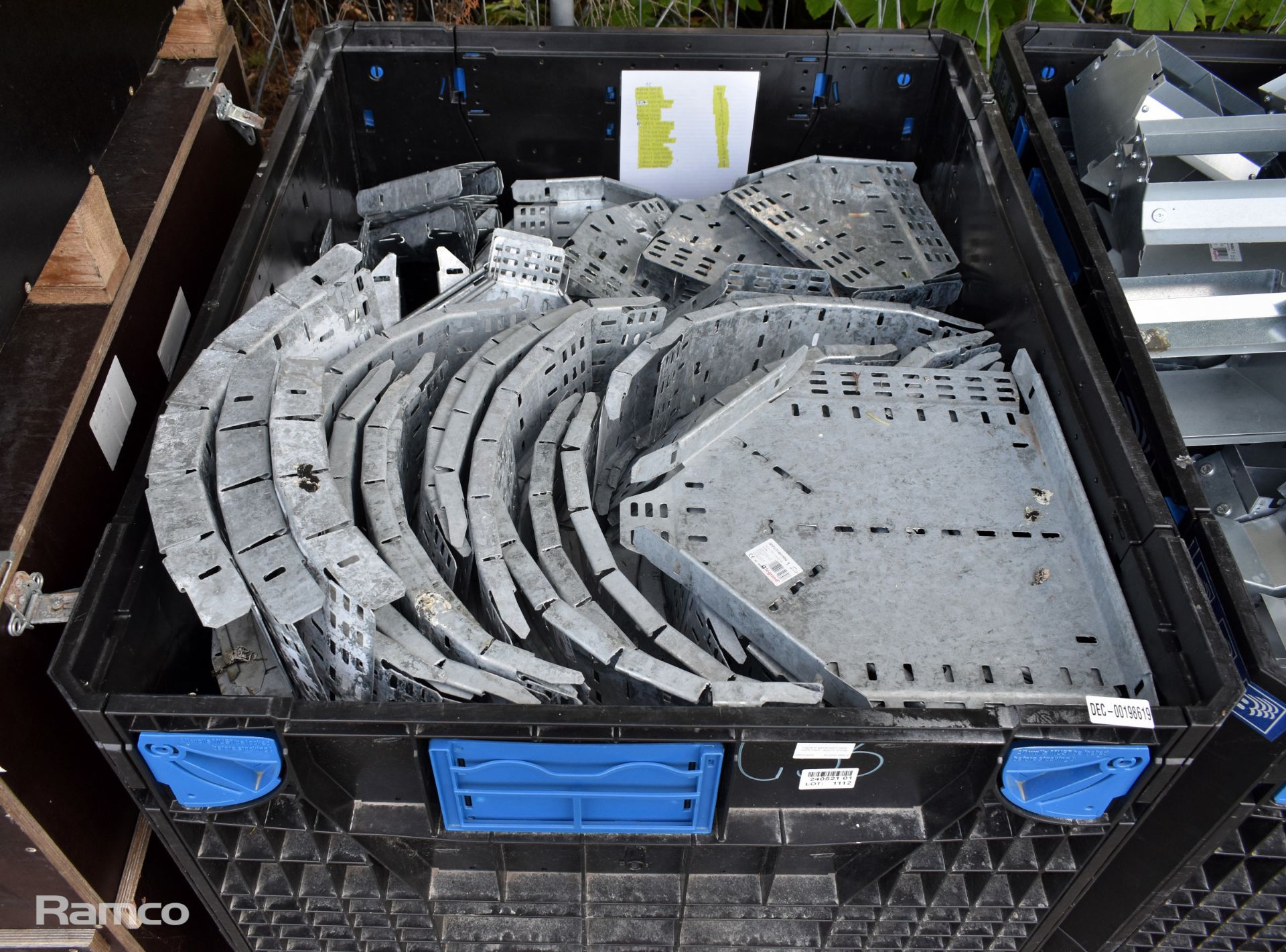 Legrand galvanised metal cable trays - approx 240kg (Plastic tote not included)