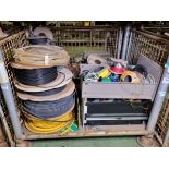 Assorted reels of shrink tubing & Assorted reels of cable