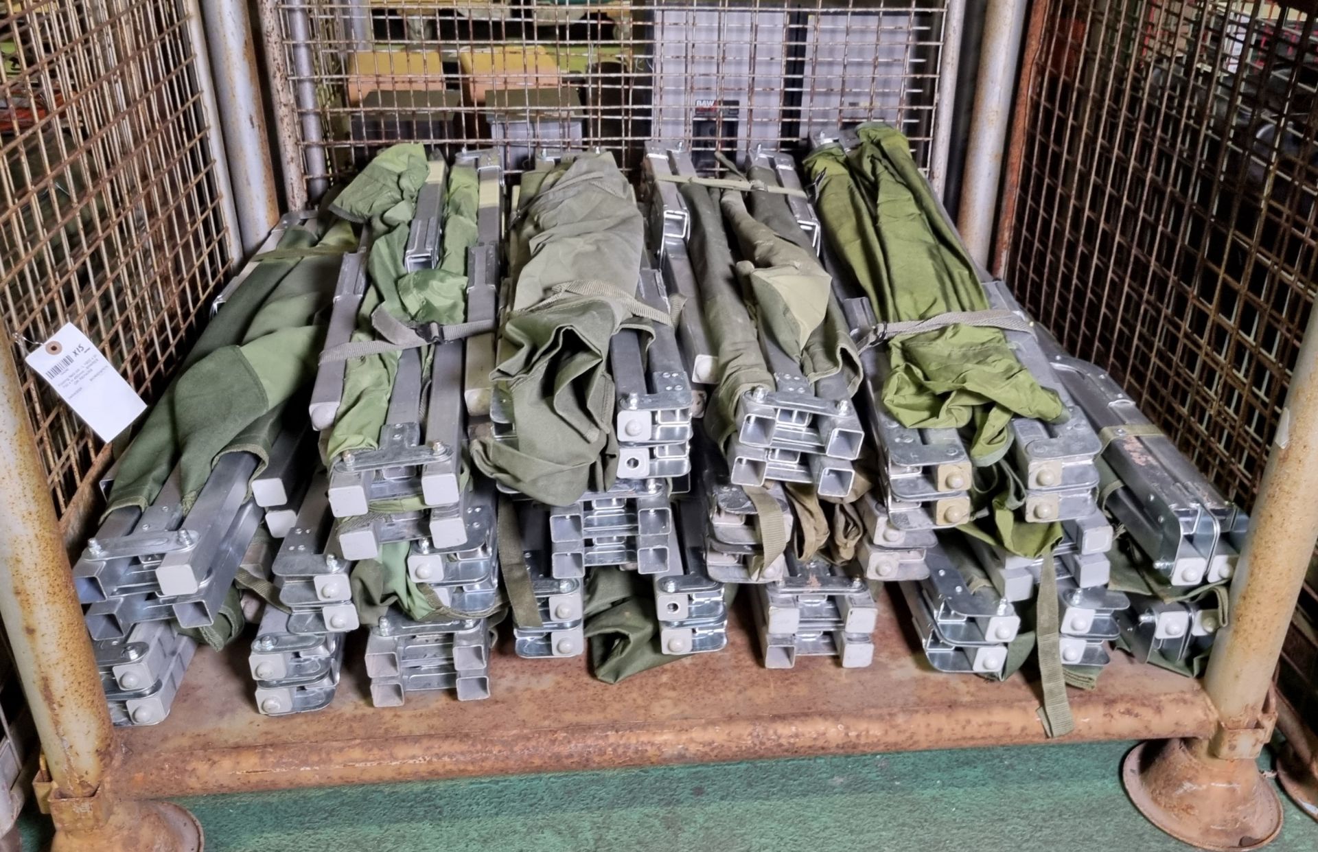 15x Folding field cots - L 1900 x W 700 x H 450mm - SPARES OR REPAIRS