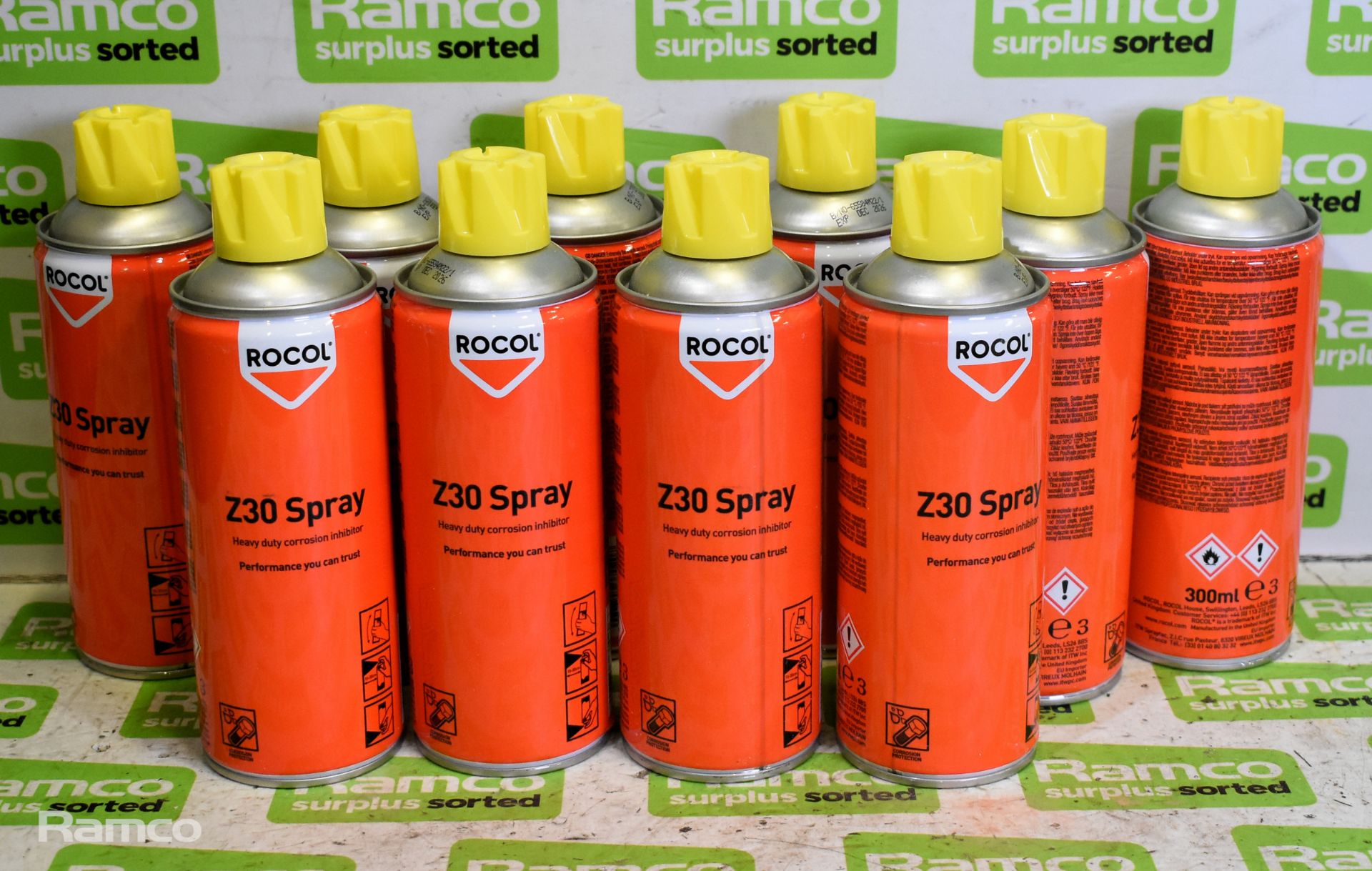 10x cans of Rocol Z30 heavy duty corrosion inhibitor 300ml