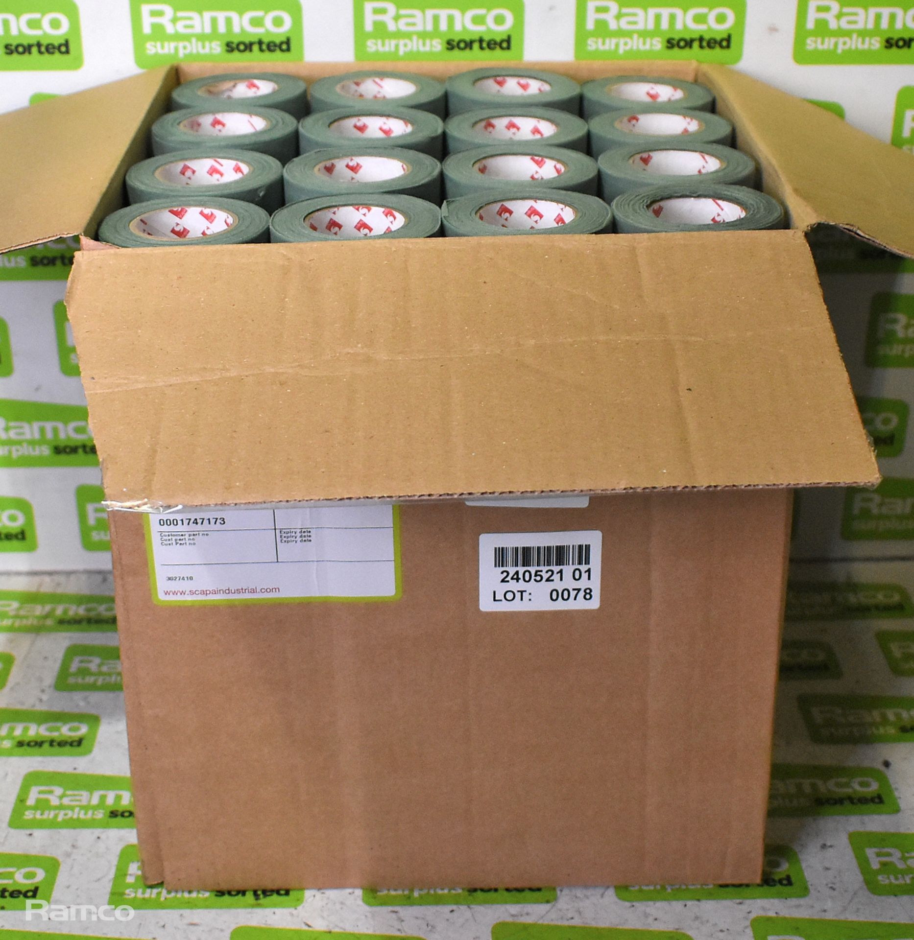 2x boxes of Scapa 3302 green adhesive cloth tape - 50mm x 10m - 96 rolls per box - Image 2 of 3