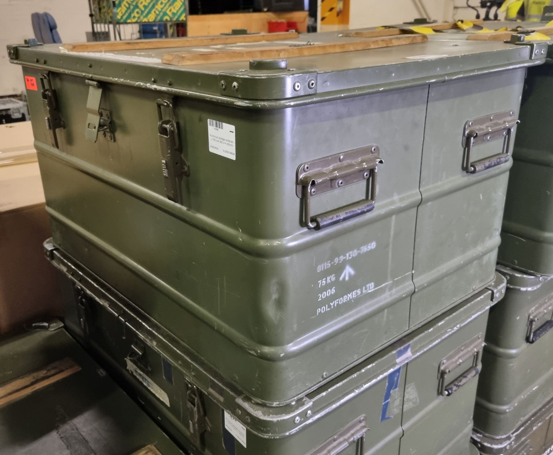 3x Aluminium storage containers - L 790 x W 590 x H 420mm - Image 2 of 3