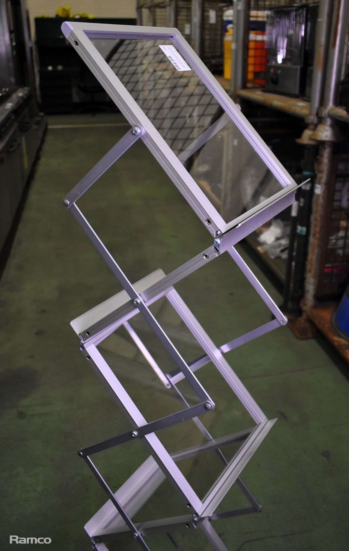 Aluminium folding 6-tier A4 size display stand with case - Image 4 of 7