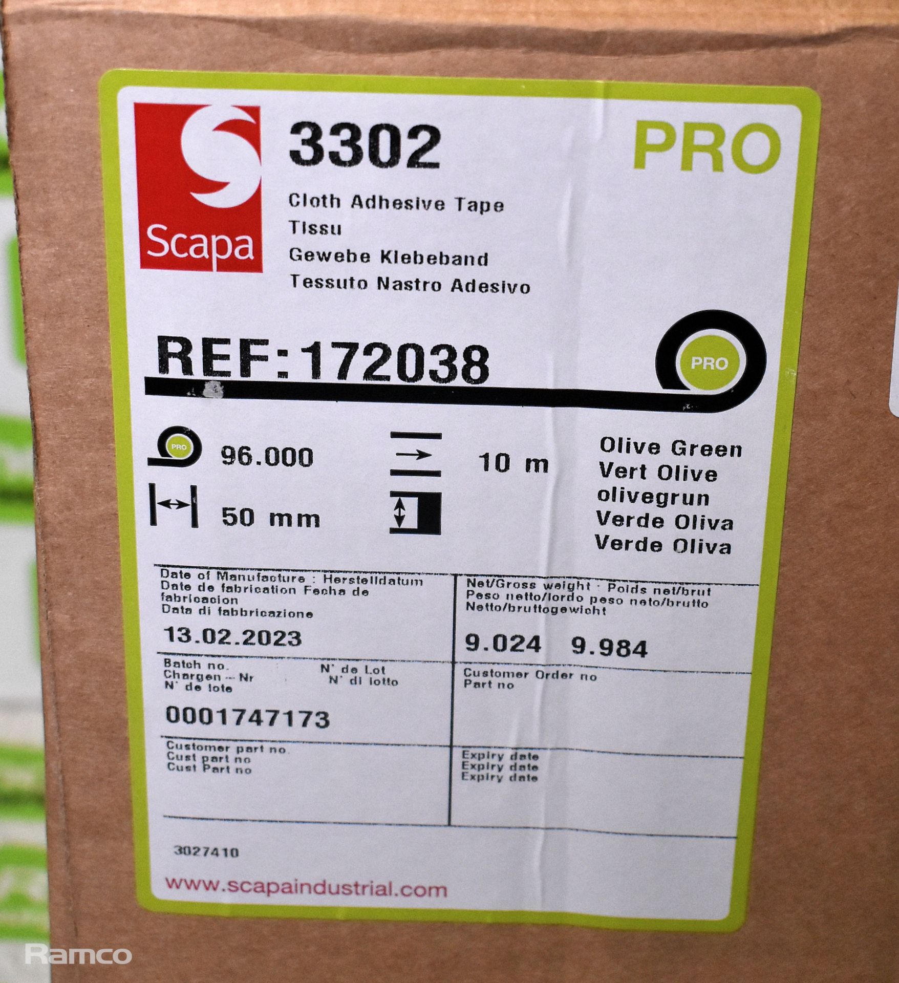 2x boxes of Scapa 3302 green adhesive cloth tape - 50mm x 10m - 96 rolls per box - Bild 3 aus 3