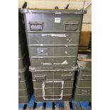 2x Aluminium storage containers - L 790 x W 590 x H 620mm