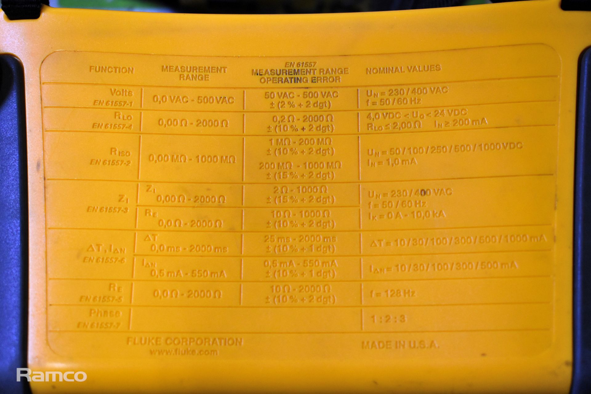 Fluke 1653B multifunction tester in plastic storage case - Image 6 of 8